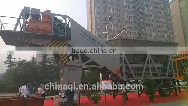 YHZS35 Mini Mobile Concrete Bacthing Plant for Sale