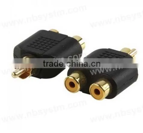 RCA plug to 2x RCA jack adaptor
