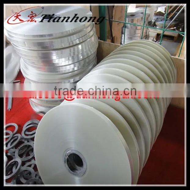discount light green color polester PET mylar tube tape used for stretch film aluminium foil price wrapping PET melinex coil