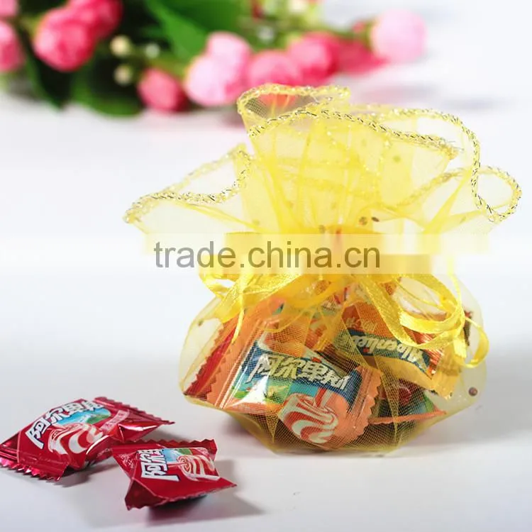 Drawstring Organza Jewelry Pouch Bag,Round Organza Gift Pouch