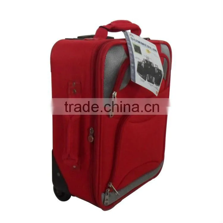 2015 Popular Red fabric trolley suitcase 5pcs Set EVA Luggage Bag / unique luggage sets/beautiful luggage sets