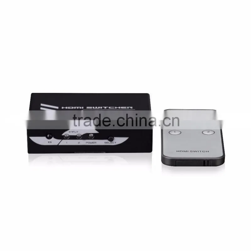 video matrix switcher 2.0 2 port HDMI Switch 2x1 hdmi switch support 4kx2k 1080p 3D for hot video player