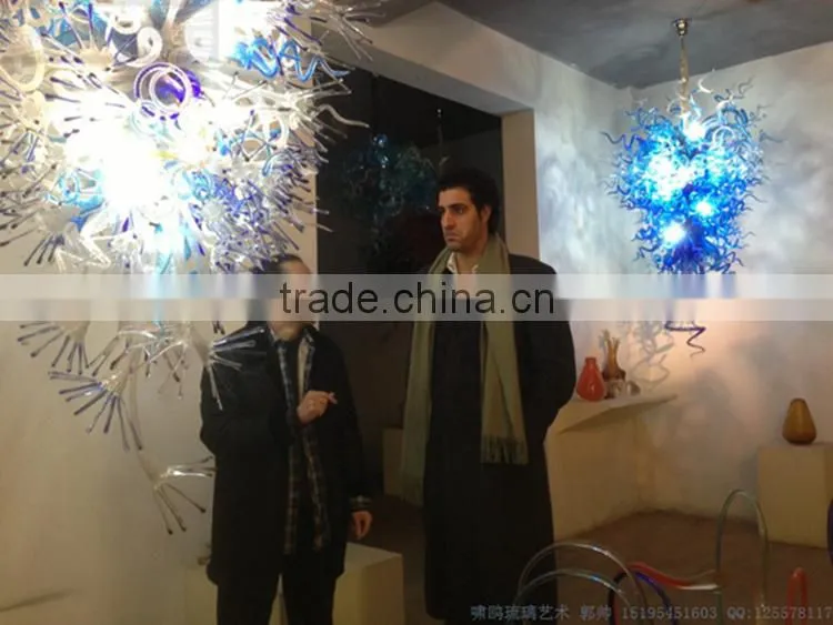 hand blown glass chandelier decoration XO-20150618 Modern glass chandelier from famous Chinese glass artist Mr Ou LianHua