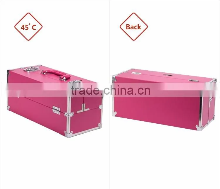 Lighted makeup case with drawers and makeup brush case