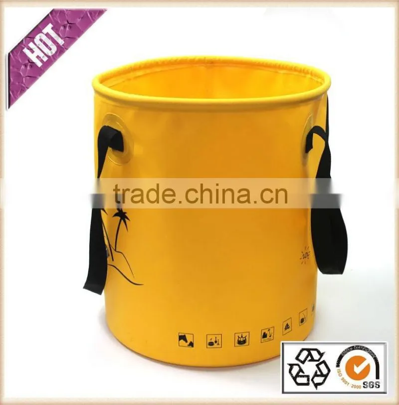 Fishing Folding Bucket 10L 20L 30L Flexible and Foldable PVC Tarpaulin Folding Bucket With Lid