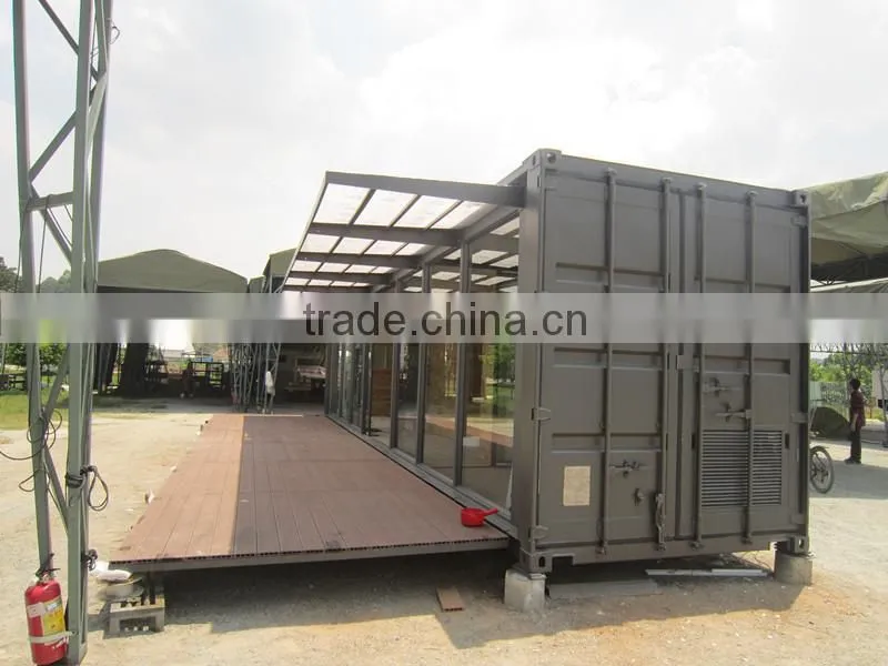 mobile container house with folding deck