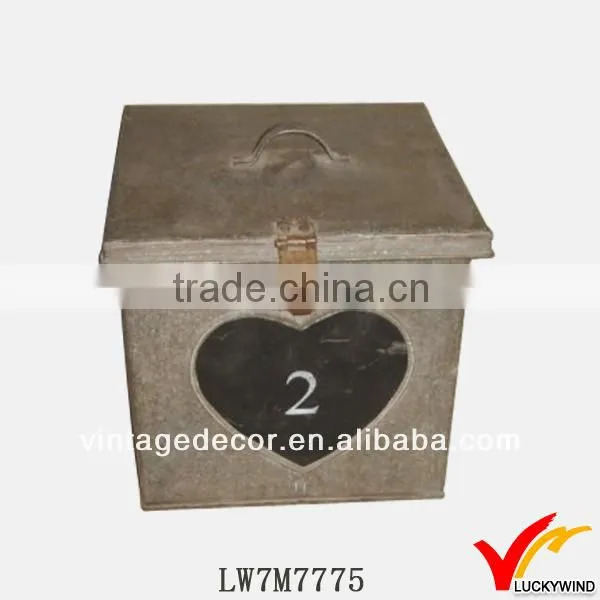Set of 2 customized antique metal box storage container newly design