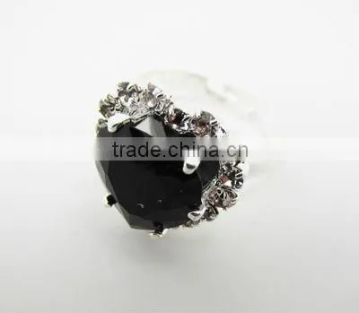 Ladies rhinestone heart rings,Purple heart ring,Fashion accessories