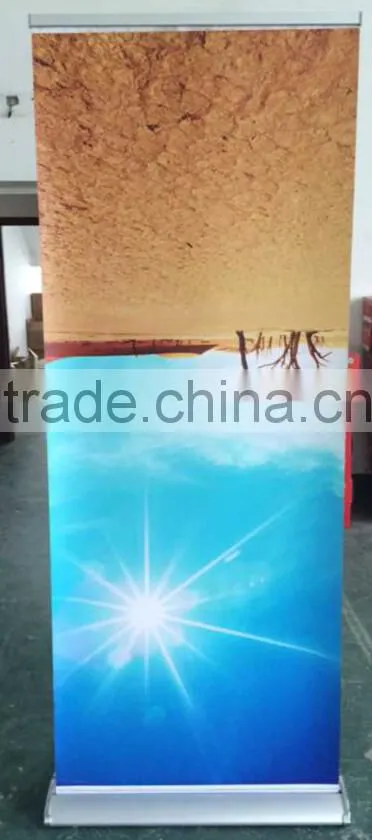 aluminum wide base roll up banner stand, expo 80*200cm broad base roll up standees