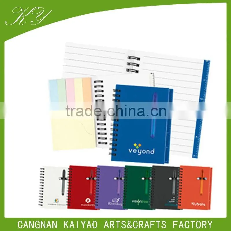 customized pp cover spiral notebook with sticky notes for promotion