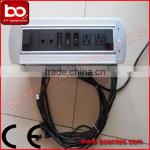 Silver Motorized Conference Table Cable Management for office equipment