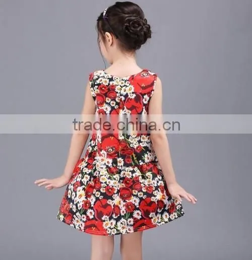 2016 new arrived girls puffy dresses for kids cheap selling flower baby dress designer party dresses kids