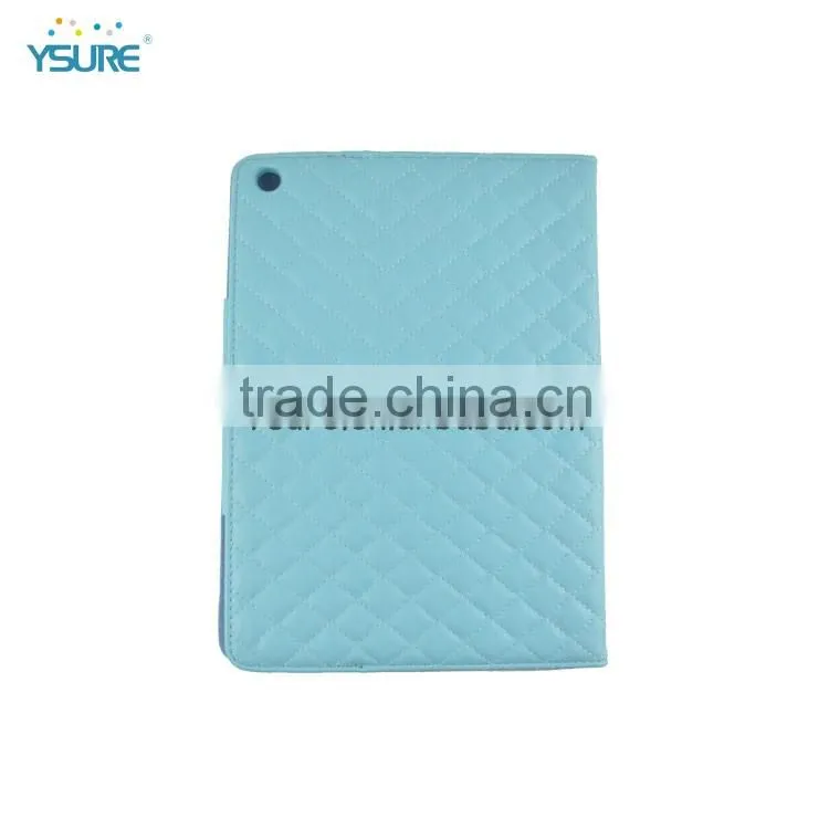 Light Blue Quilted Leather Case for Apple iPad Air with Stand