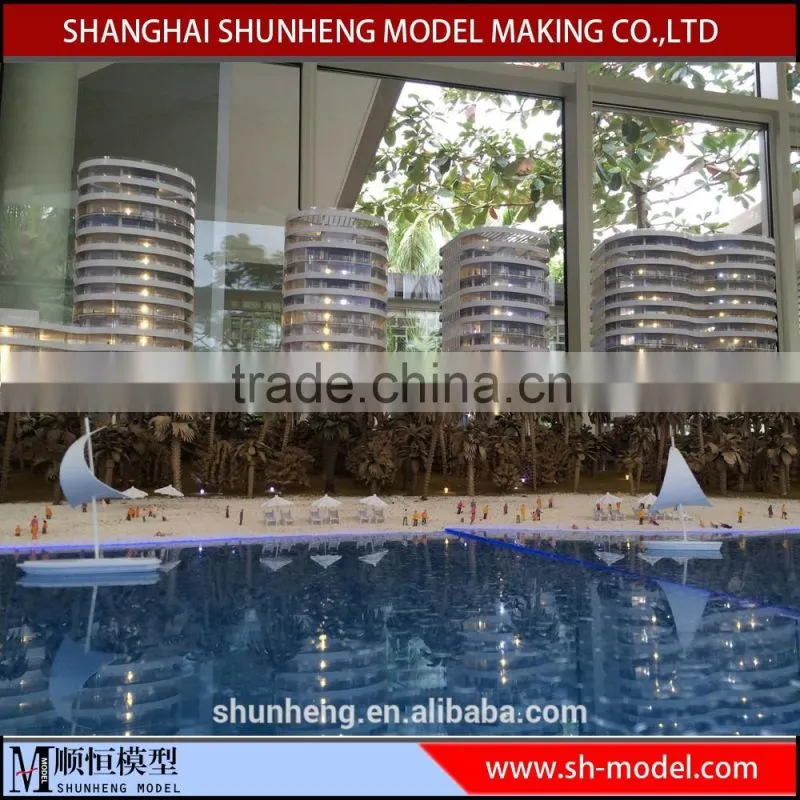high quality customize handmade scale architectural model with custom wooden base