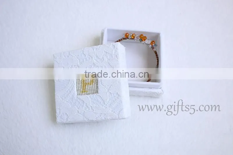 Hot sale jewelry box wedding gift jewelry box with beaded name plate of P