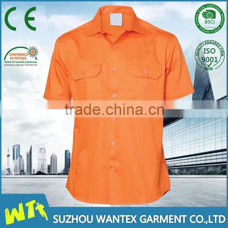 wholesale alibaba hot safety shirt 100% cotton short sleeves safety reflective working men shirts