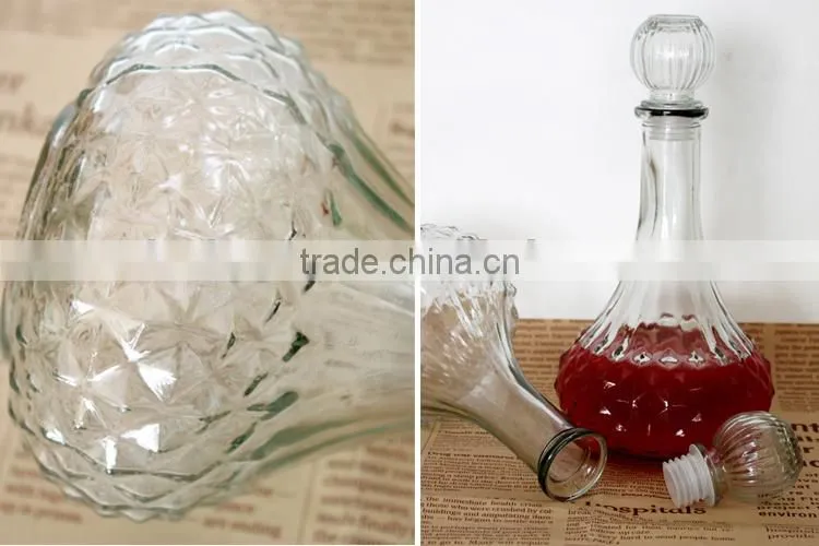 big bottom wine glass bottle with cork lid