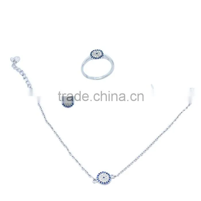 Fashionable Design 925 Sterling Silver Jewelry Set with Charming Zirconia
