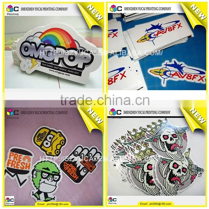 promotion customized luminous colorful glitter sticker