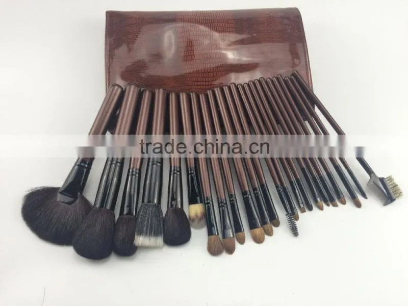 Beauty new brown cosmetic brushes tools rhinestone Goat Hair Face 24pcs Professional Makeup Brushes Sets