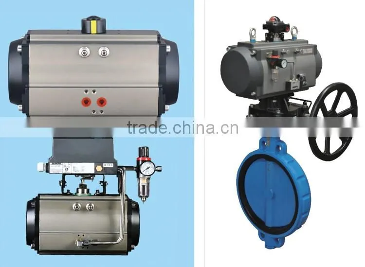 DN500 PN 16 Cast Iron Pneumatic Wafer Butterfly Valve