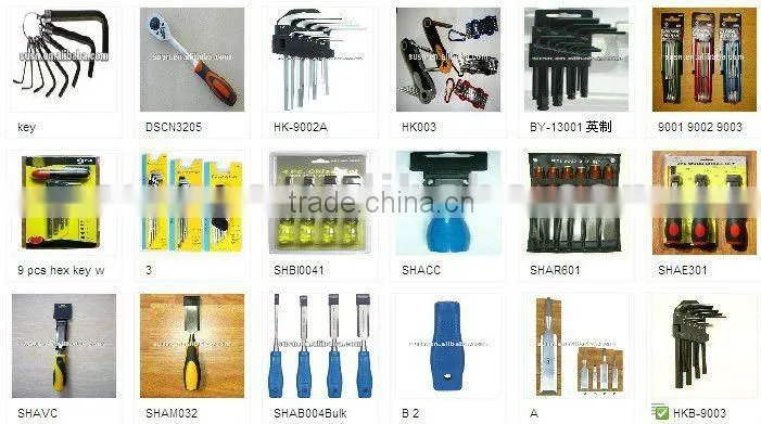 Hand tool set 10pcs Hex key Set On Ring
