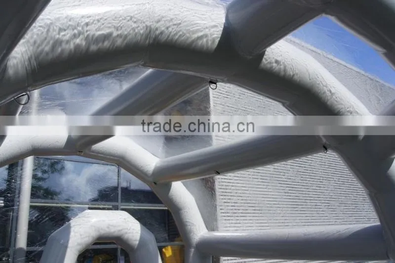 tube with clear cover inflatable transparent tent for customized made