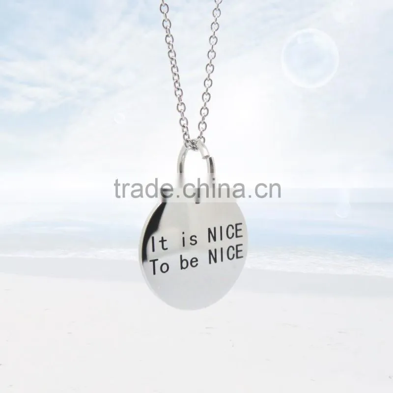 2016 Stainless Steel High Polish Custom Engraved Pendant Wholesale