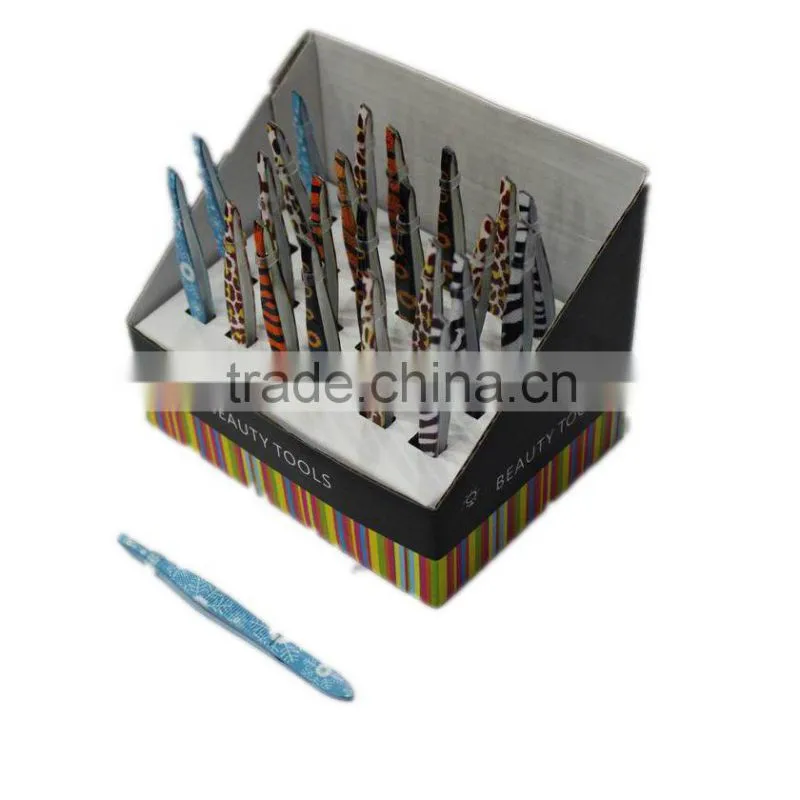High end package eyebrow tweezers in plastic case