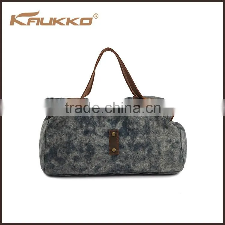fashion ladies waxed canvas tote bag with cheap price