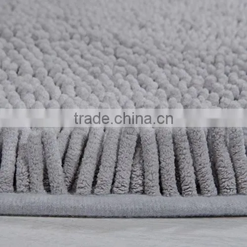 wholesale thin pvc back microfiber chenille bath mat