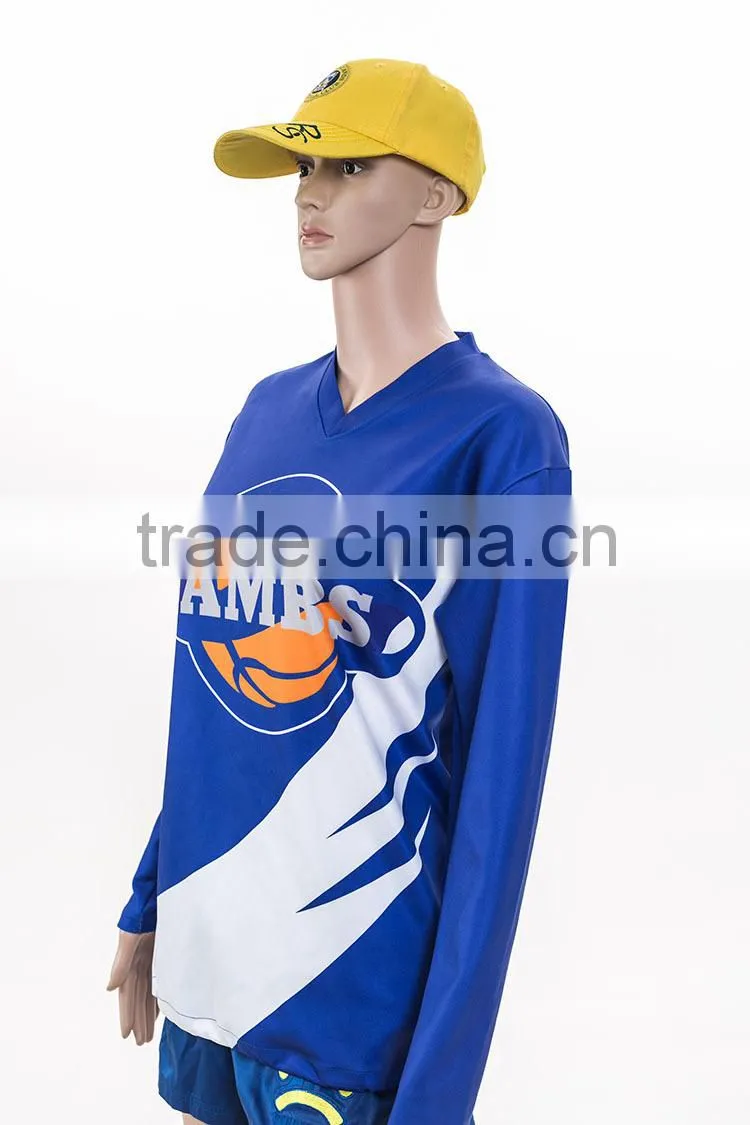 sublimation cheap long sleeve training shirt basketball shirt