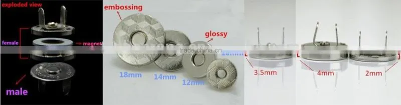 SY PVC Magnet Button For Clothes