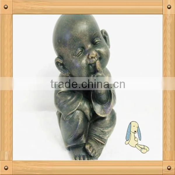 Sitting Monk Hands Covering Eyes Resin Craft