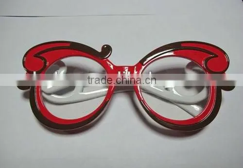 red frame plastic party glasses