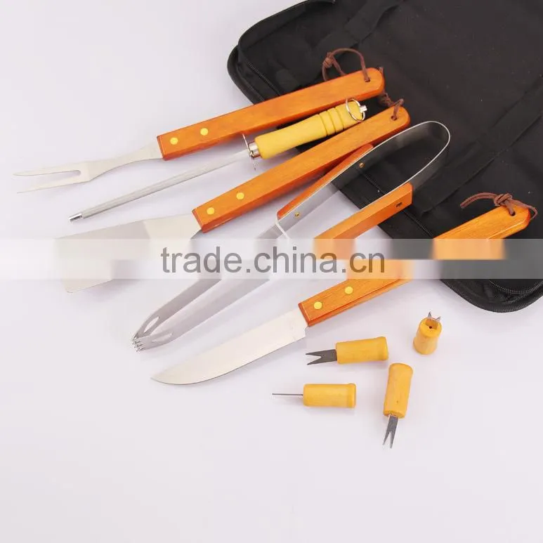 7 Pieces BBQ tools set,perfect outdoor dinnerware combine set