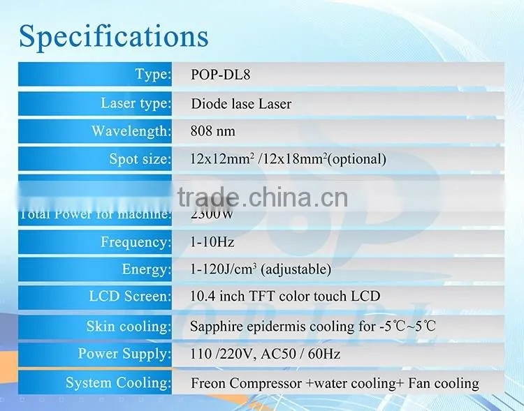 POPIPL speed 808 diode laser hair removal 2300w diode laser 808nm IPL manufacturerlaser hair removal machine 808nm diode