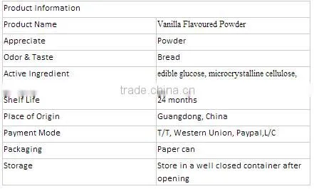 Organic vanilla powder flavor for ice-cream,juice, milk and protein drinks