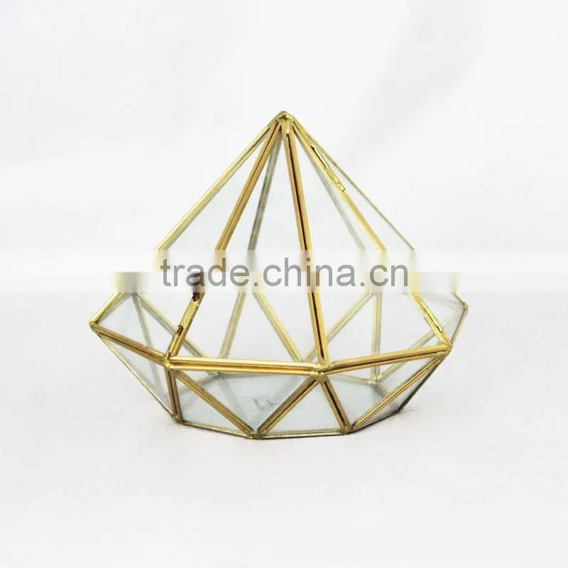LGJ040 wedding party decoration glass candle holder with lid