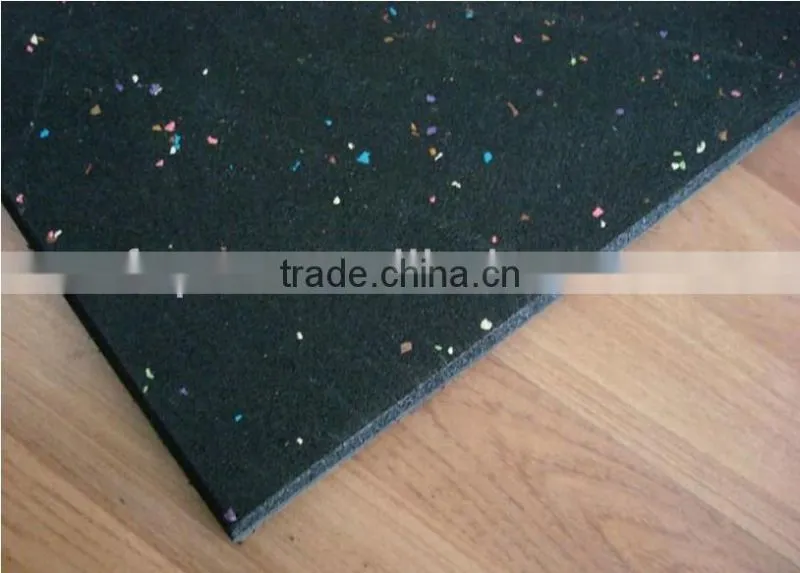 100% Re-Tire recycled rubber gym tiles,1m X 1m Gym Rubber Tiles With EPDM Flecks
