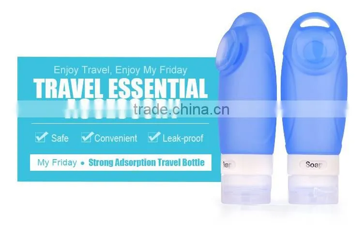 Largr sucker refillable lotion silicone bottle