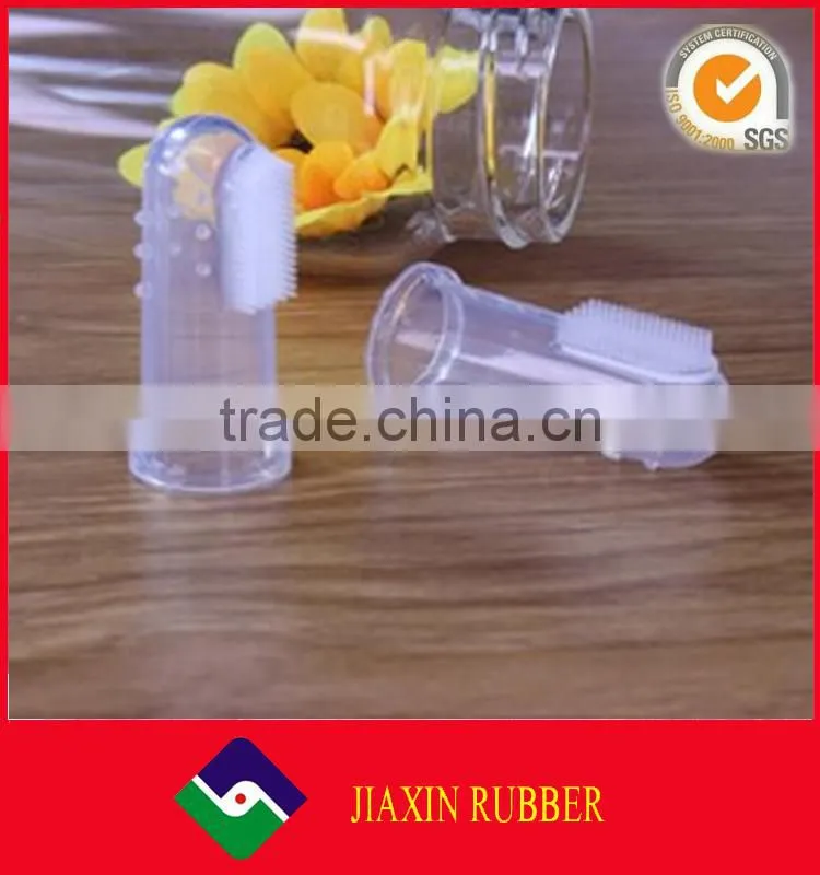 High quality custom soft transparent silicone finger toothbrush for baby /kid /infant/toddler