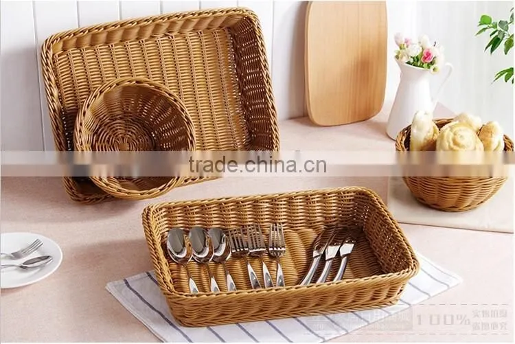 wholesale kind of woven rattan bread basket