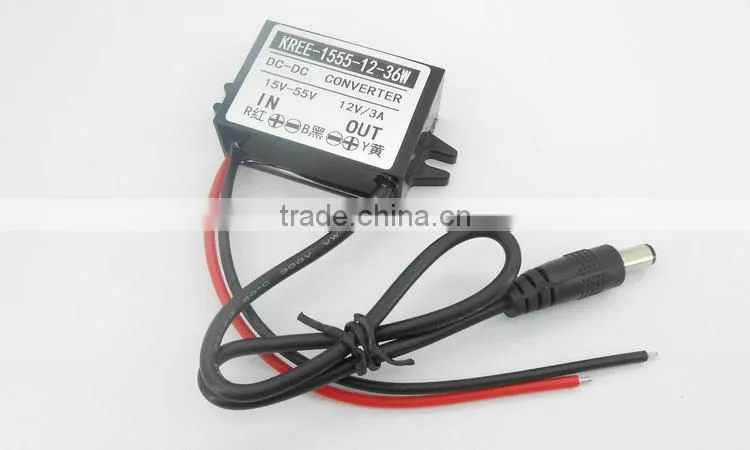 Car power adapter 15V 24V 36V 48V 55V turn 12V3A DC-DC step-down power module