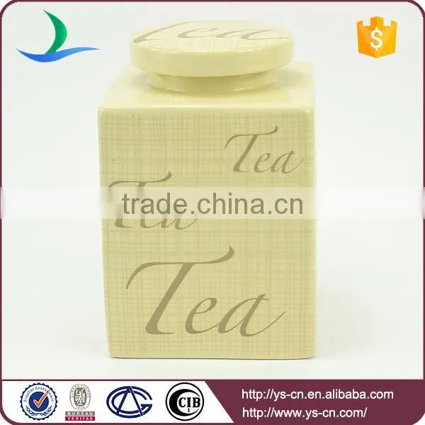 Classical decal Square storage jar suppliers