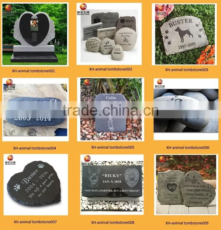 Black granite animal tombstone with new design