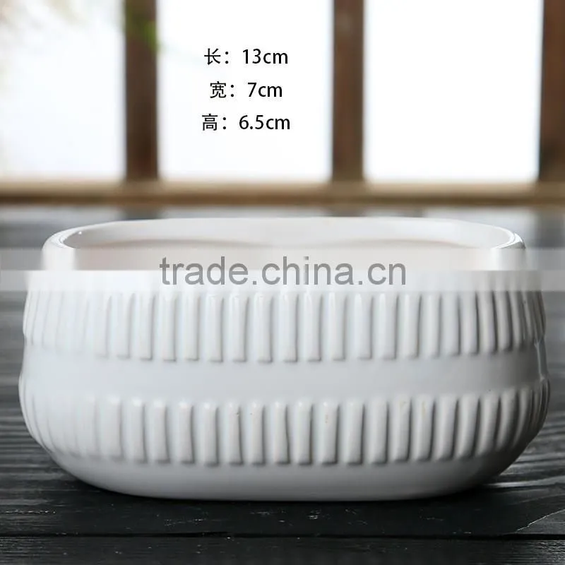 New design succulent samll white ceramic flower pots wholesale