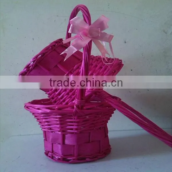 HOT 100%Handmade Natural hanging white wicker flower basket