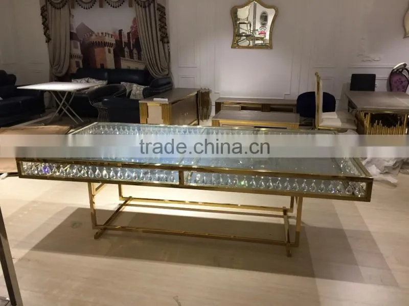 2017 crystal centerpiece glass wedding table for glass top center table design