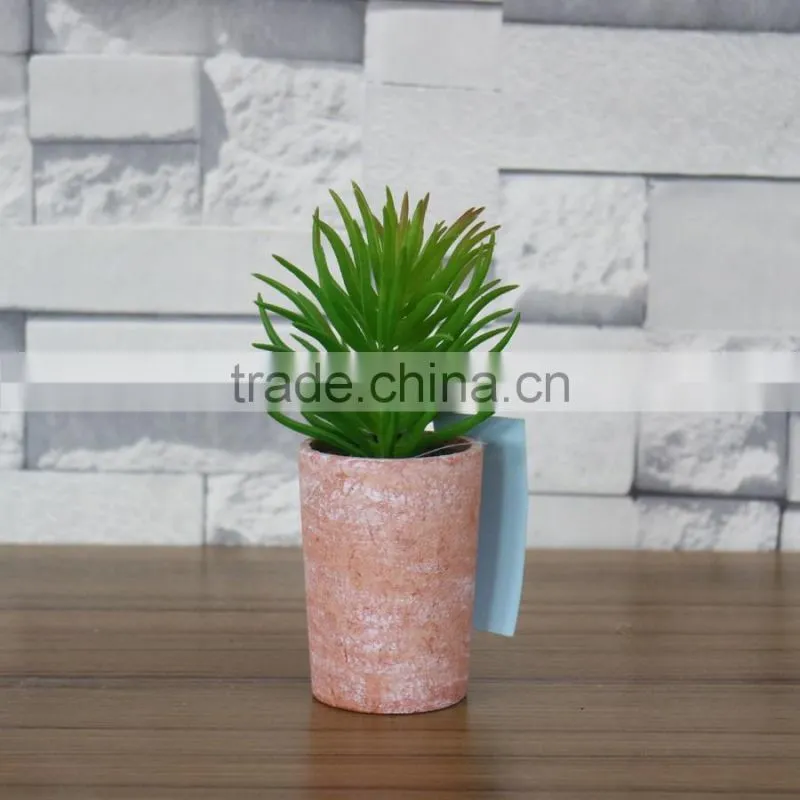 plastic mini succulent plants arrangement in pot